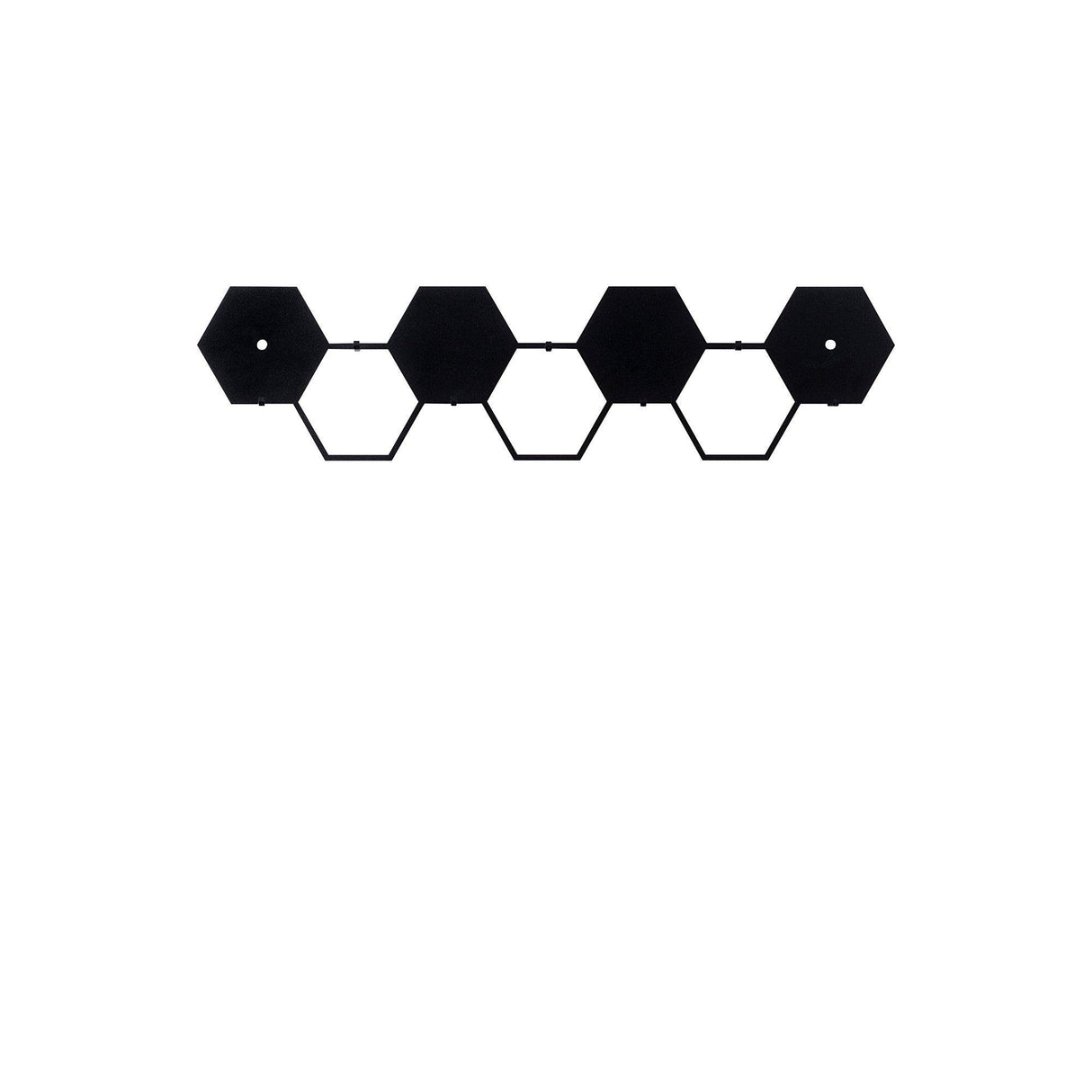 Cuier de hol metalic Hexagon, Negru, 16x60 cm