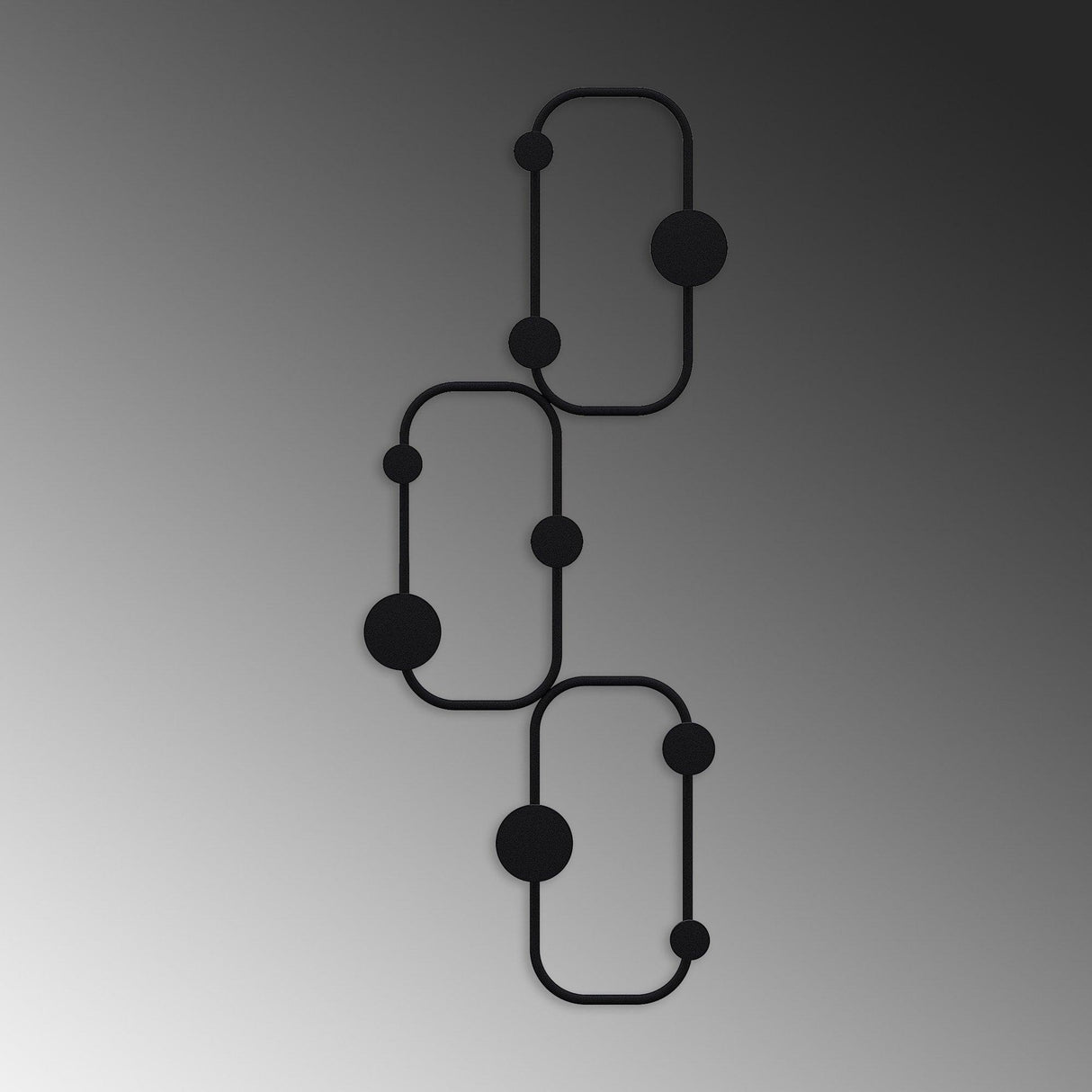 Cuier de perete metalic, 5x28x70 cm - Negru