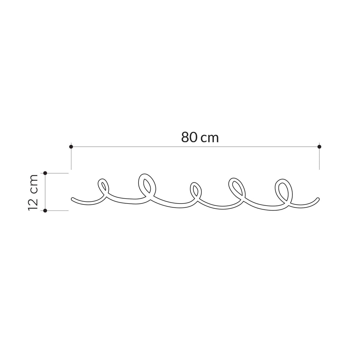 Cuier de hol metalic Sing, Negru, 5x12x80 cm