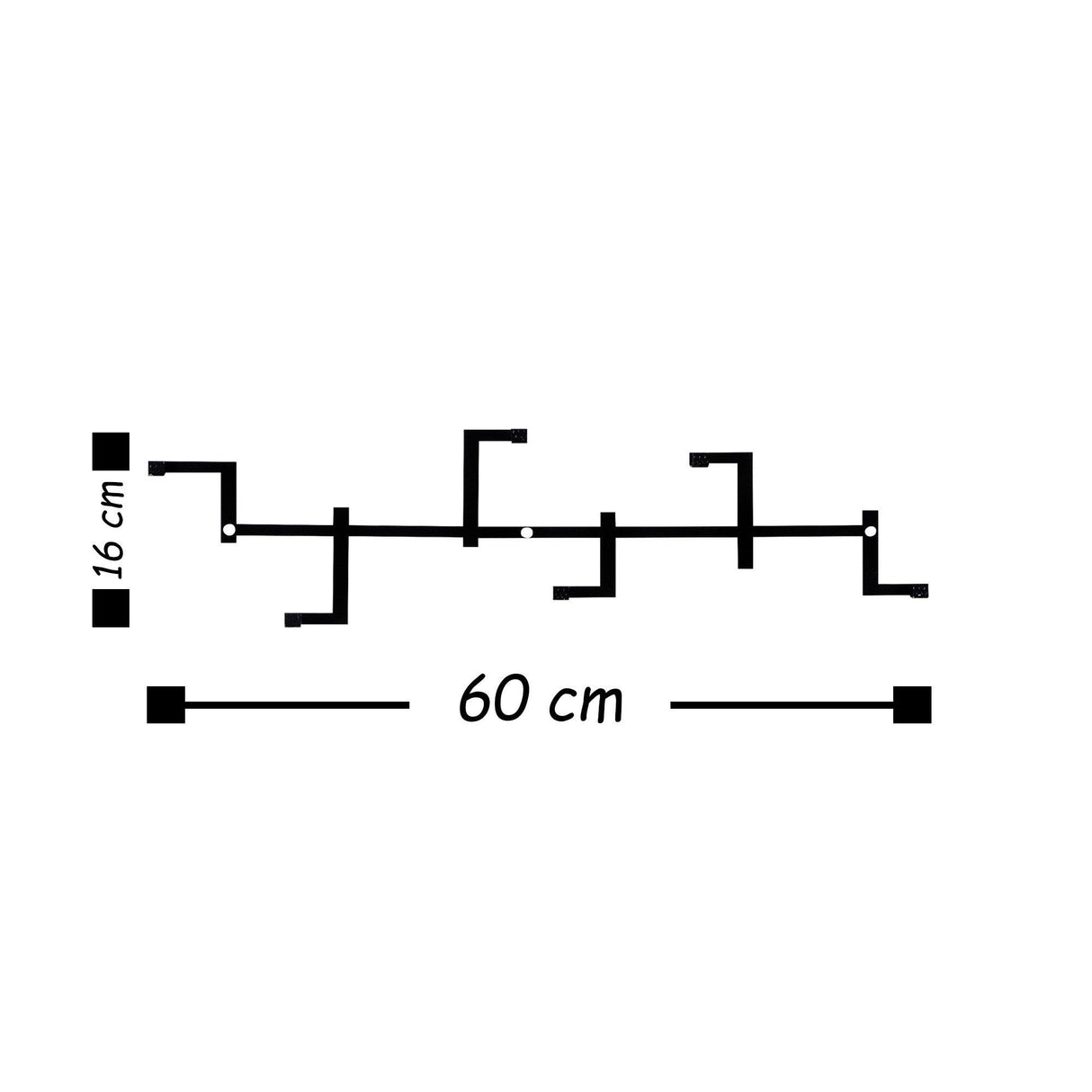 Cuier de hol metalic Strip, Negru, 16x60 cm