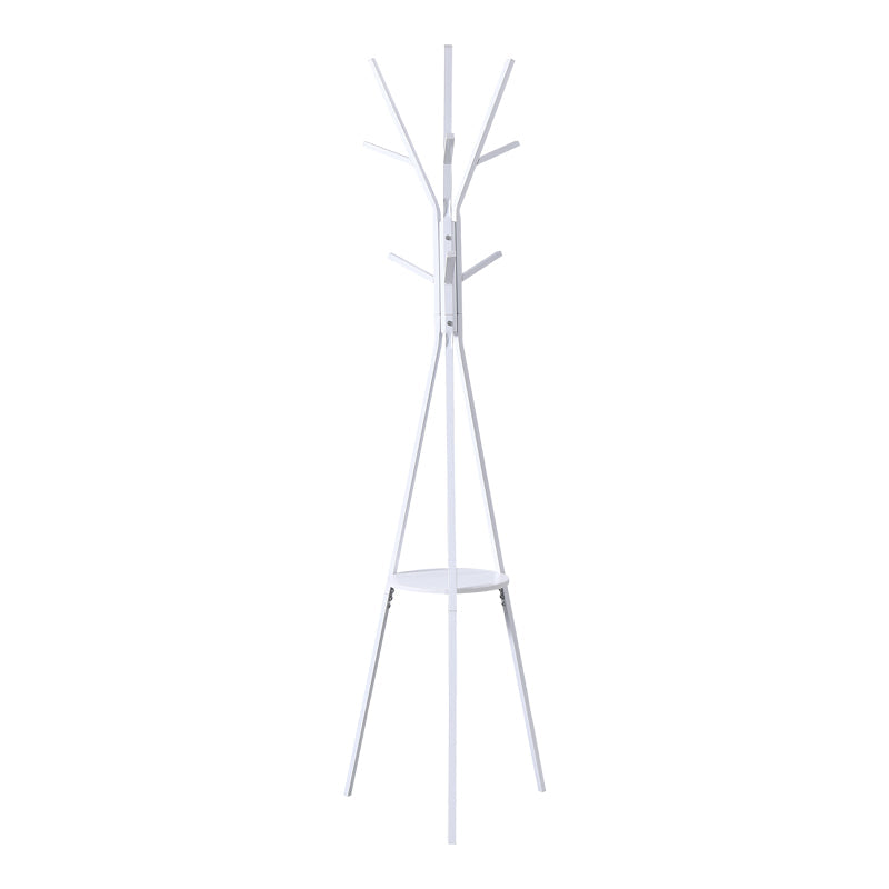 Cuier metalic Denner, Metal, Alb - Negru, 48x48x180 cm - Cuier metalic Denner, Metal, Alb - Negru, 48x48x180 cm