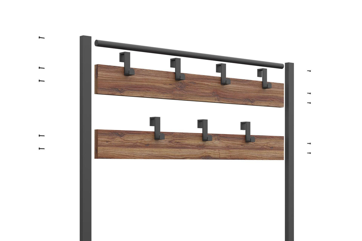 Cuier Tifo cadru metal, Negru, 86x172x30 cm