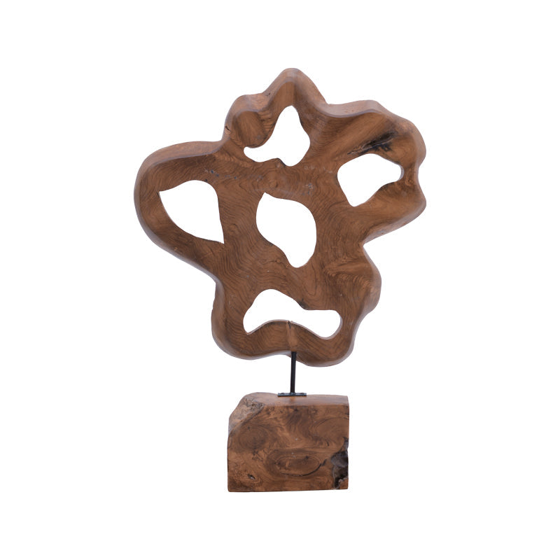 Decoratiune de masa Strab lemn Natural tec-metal, 49x15x70 cm