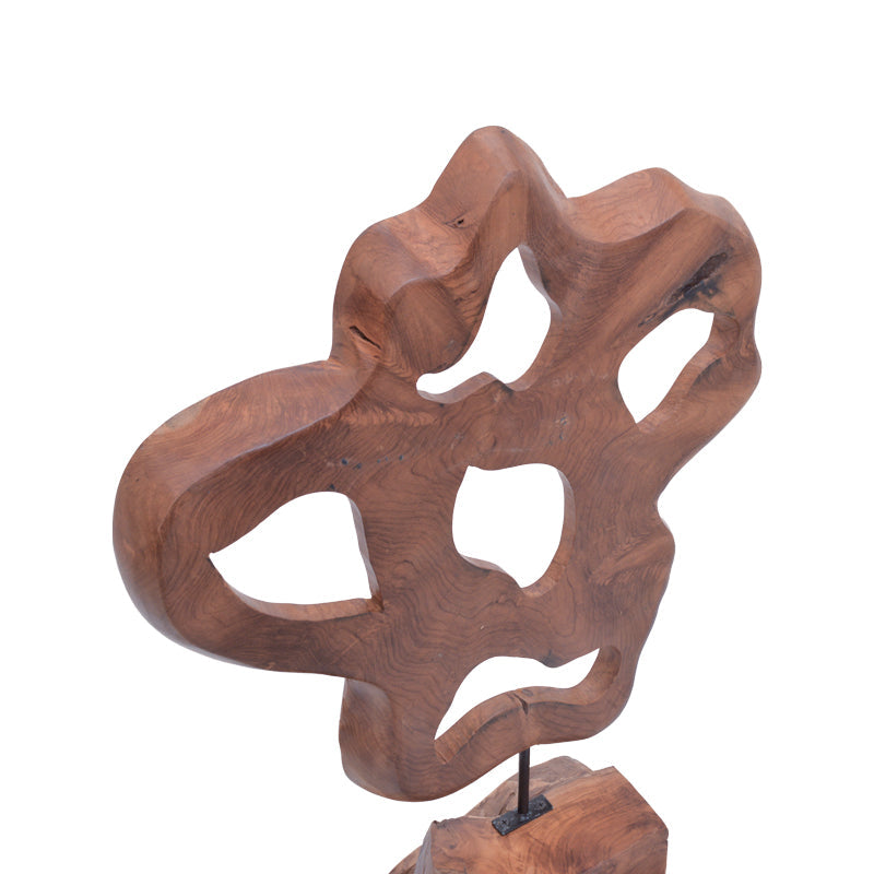 Decoratiune de masa Strab lemn Natural tec-metal, 49x15x70 cm