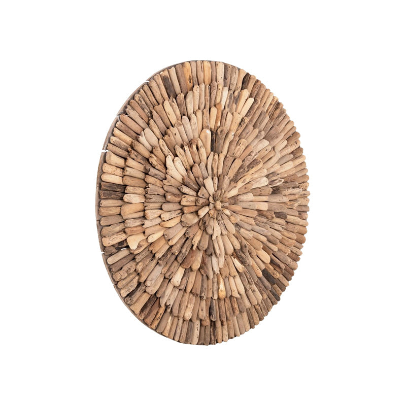 Decoratiune de perete din lemn Wargrene Boho, Natural, 60x60x6 cm