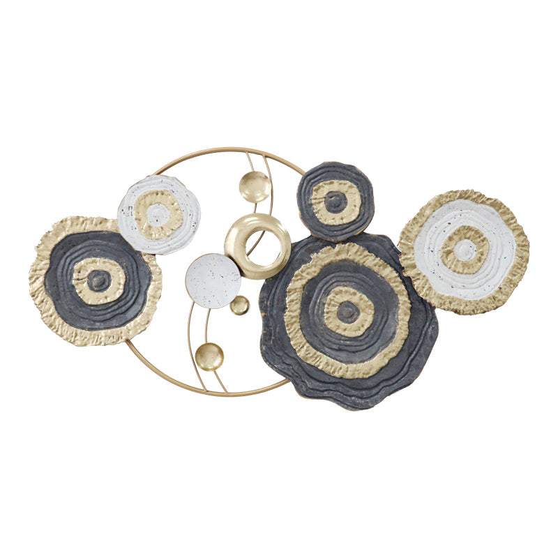 Decoratiune de perete din metal Cirsus, Auriu, 91x49 cm
