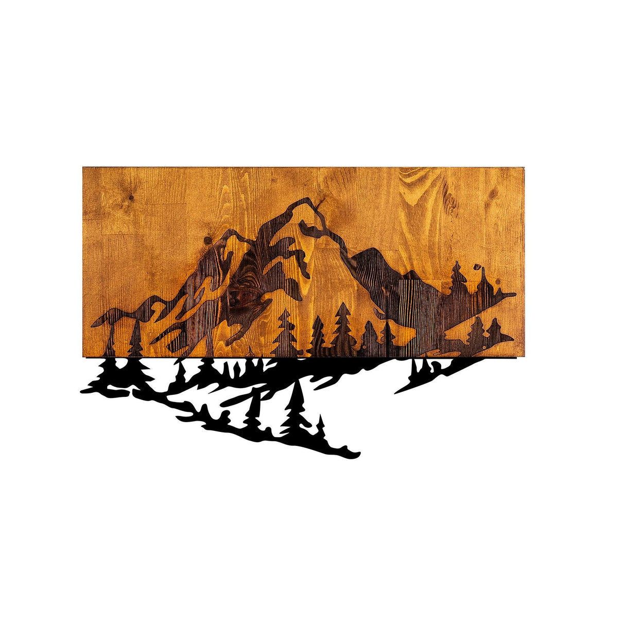 Decoratiune de perete lemn Skyler, Nuc, 38x58 cm