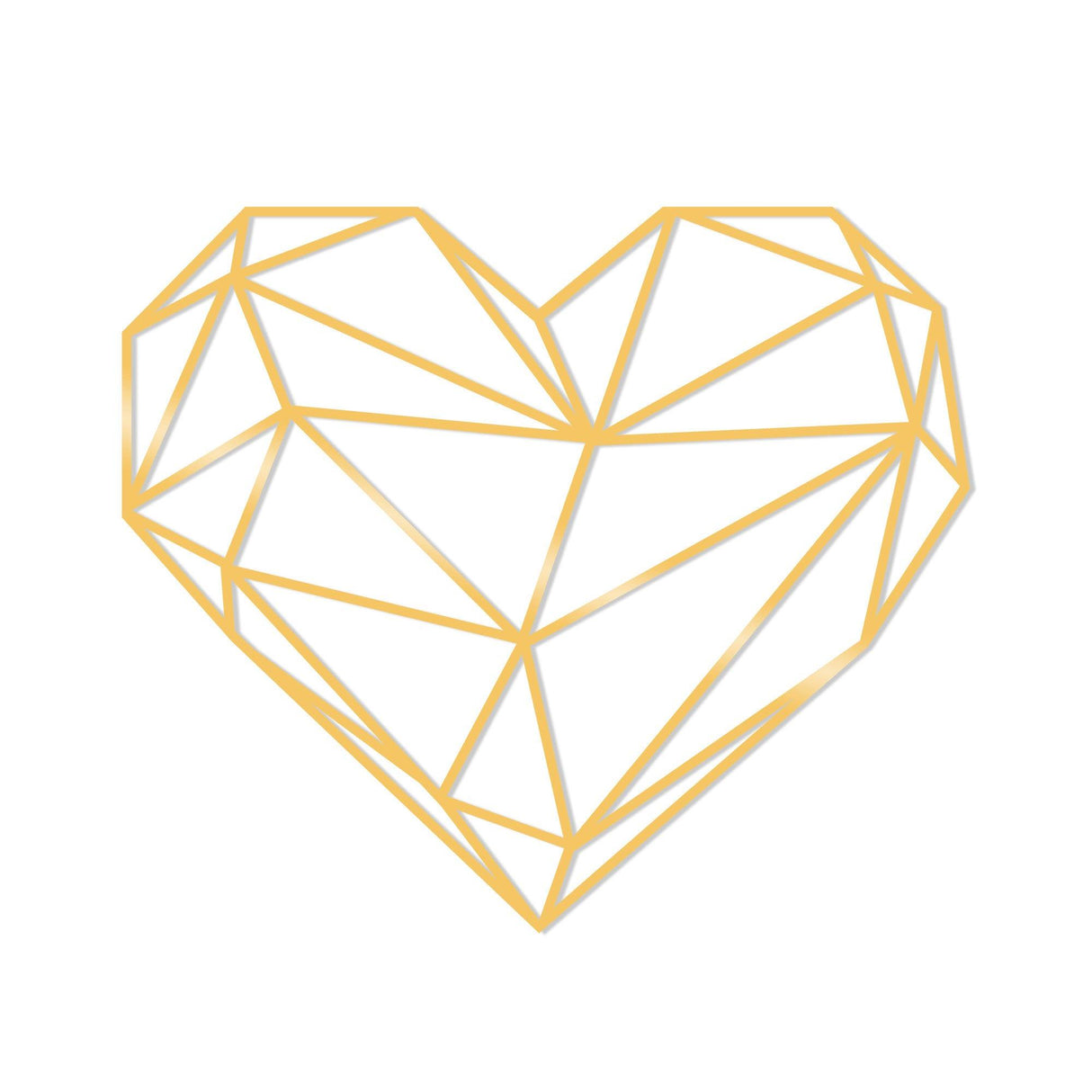 Decoratiune de perete Metal Heart Metal Decor - Gold, Aur, 40x47 cm
