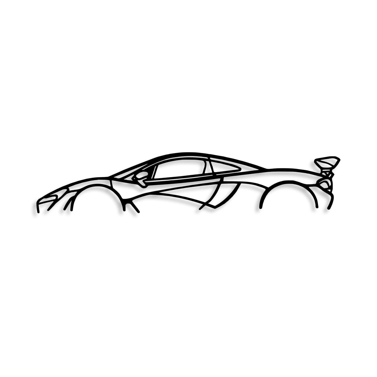 Decoratiune de perete Metal Mclaren P1 Silhouette, Negru, 14x68 cm