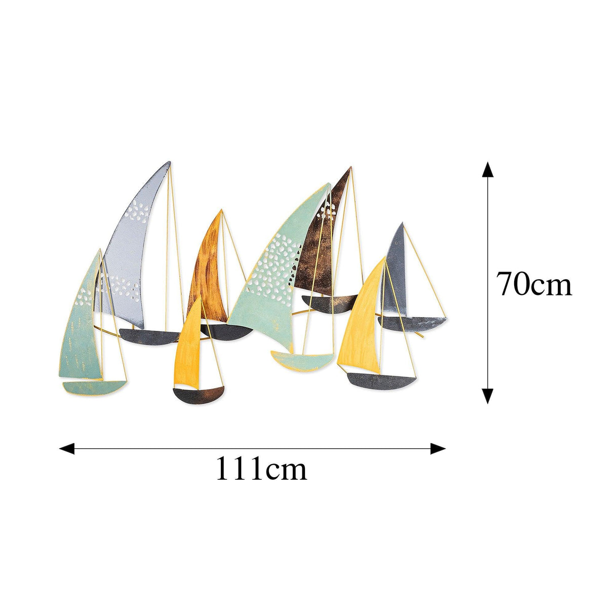 Decoratiune de perete Metal Soykan, Multicolor, 111x70x8 cm