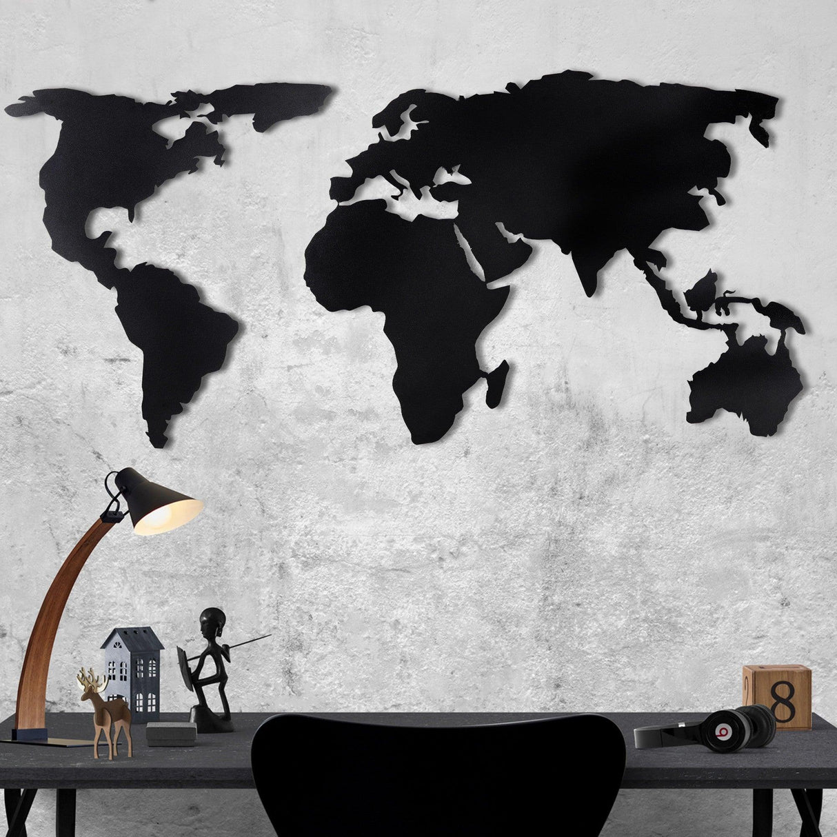 Decoratiune de perete Metal Tanelorn, Negru, 120x60 cm