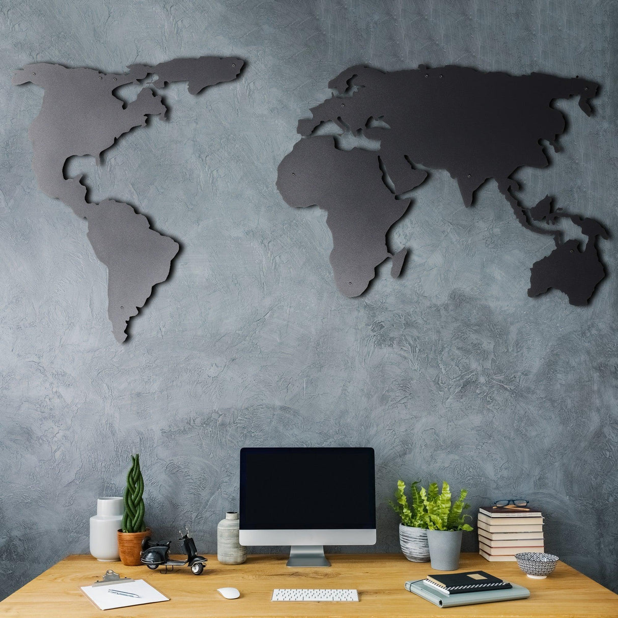 Decoratiune de perete Metal Tanelorn, Negru, 120x60 cm