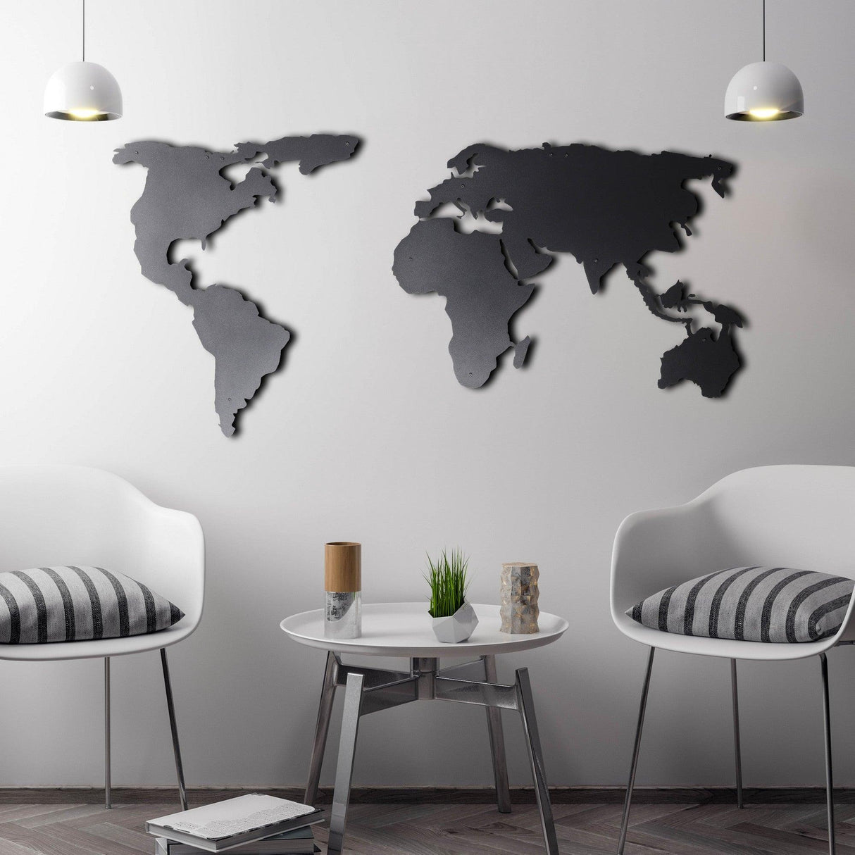 Decoratiune de perete Metal Tanelorn, Negru, 120x60 cm