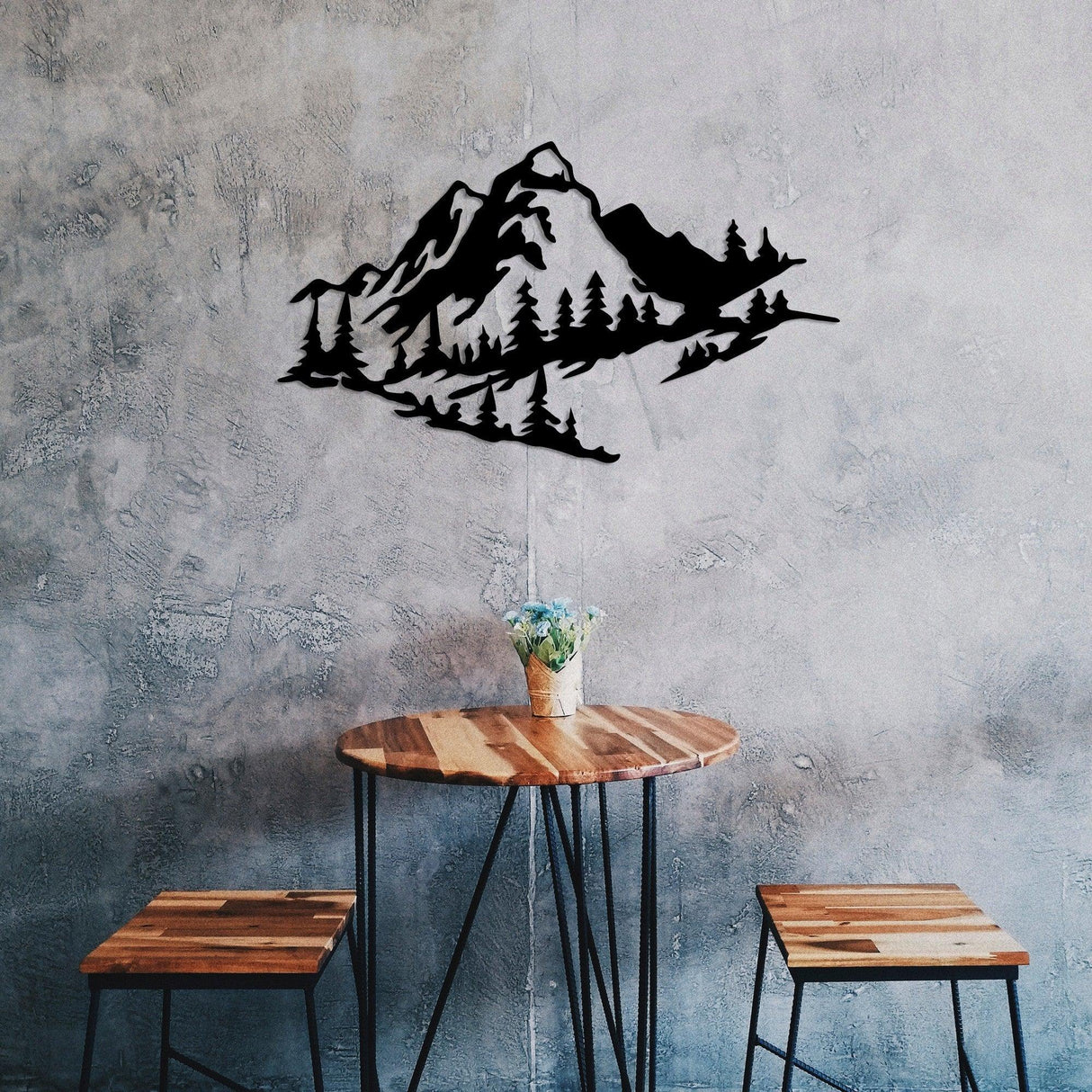Decoratiune de perete Metal Tanelorn, Negru, 40x70x0.15 cm