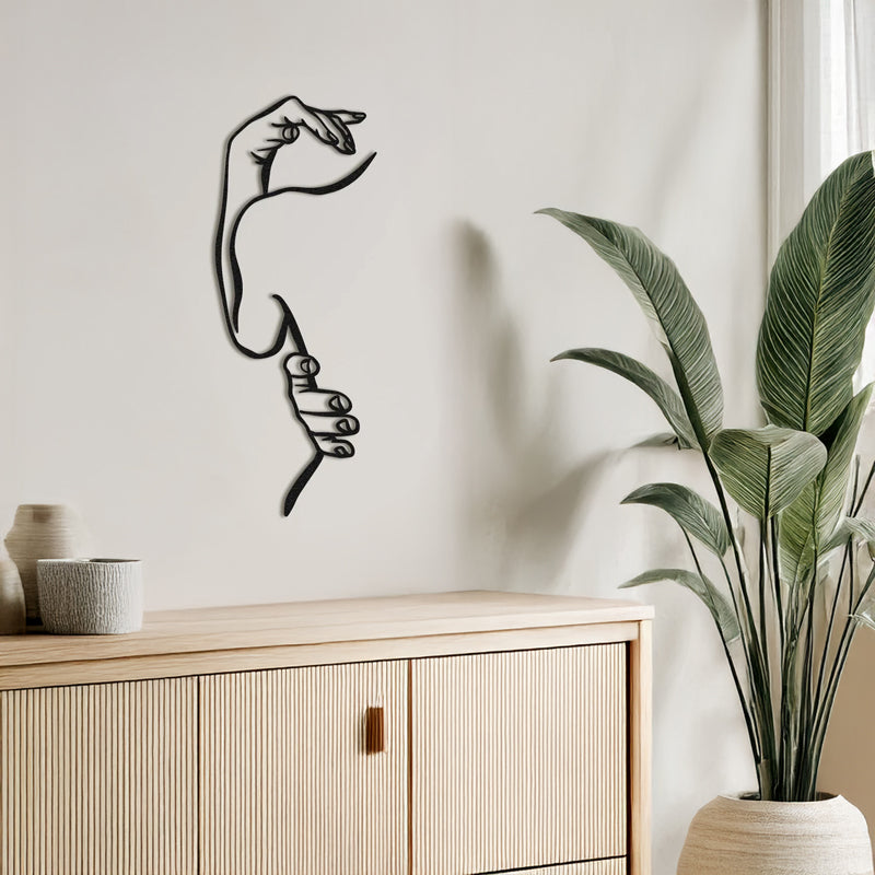 Decorațiune metal Wall deco Femalo negru metal, 20x50 cm