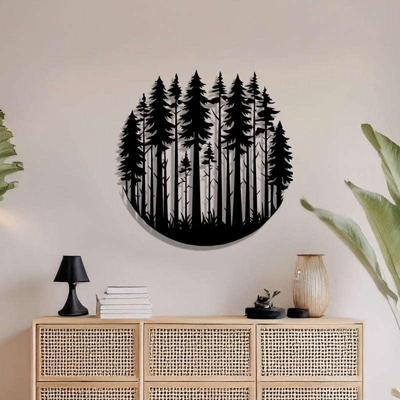 Decorațiune metal Wall deco Foren negru metal, Ø50x1 cm, imagine suplimentara