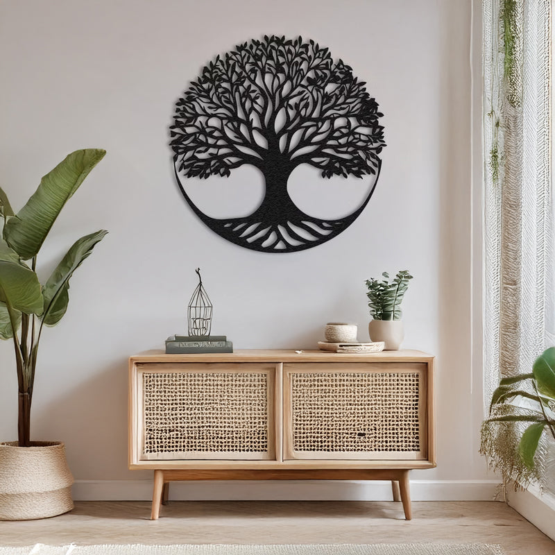 Decorațiune metal Wall deco Lifeto negru metal, Ø80x1 cm