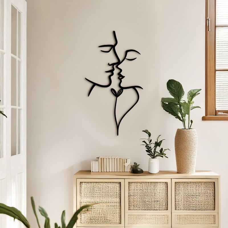 Decorațiune metal Wall deco Lovia negru metal, 28x50 cm