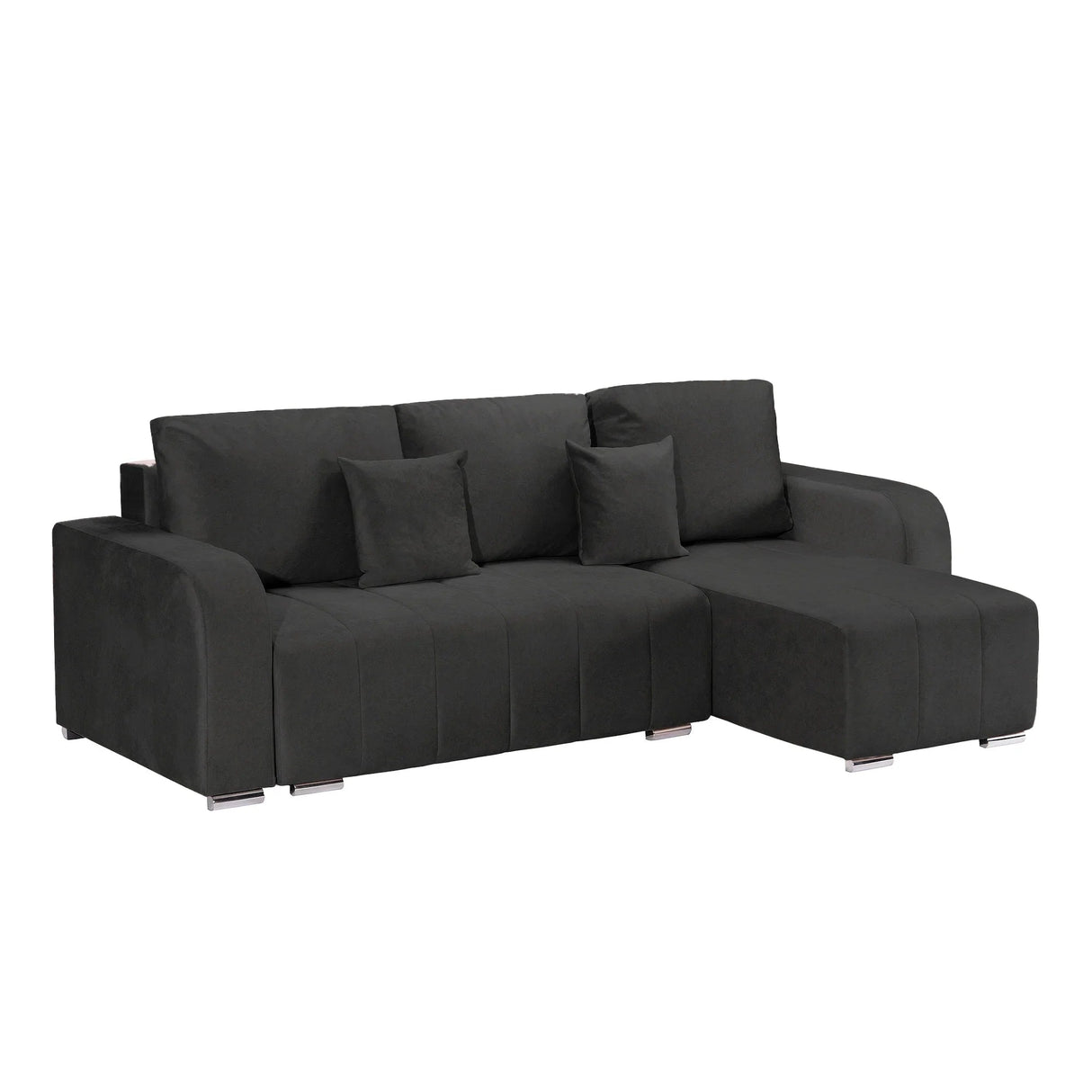 Canapea extensibilă 3 locuri cu depozitare Armando, Colț, Diverse culori, 240x147x85 cm - Gri închis | SKU: Diego CU-2SBD/WHS019-WHS019-WHS019 | Canapea extensibilă 3 locuri cu depozitare Armando, Colț, 240x147x85 cm, varianta Gri închis, produs pentru amenajarea locuinței, disponibil online în România la CasaMob
