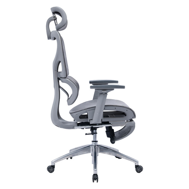 Director scaun birou cu suport pentru picioare Thelonius, Gri, 61x63x125 cm