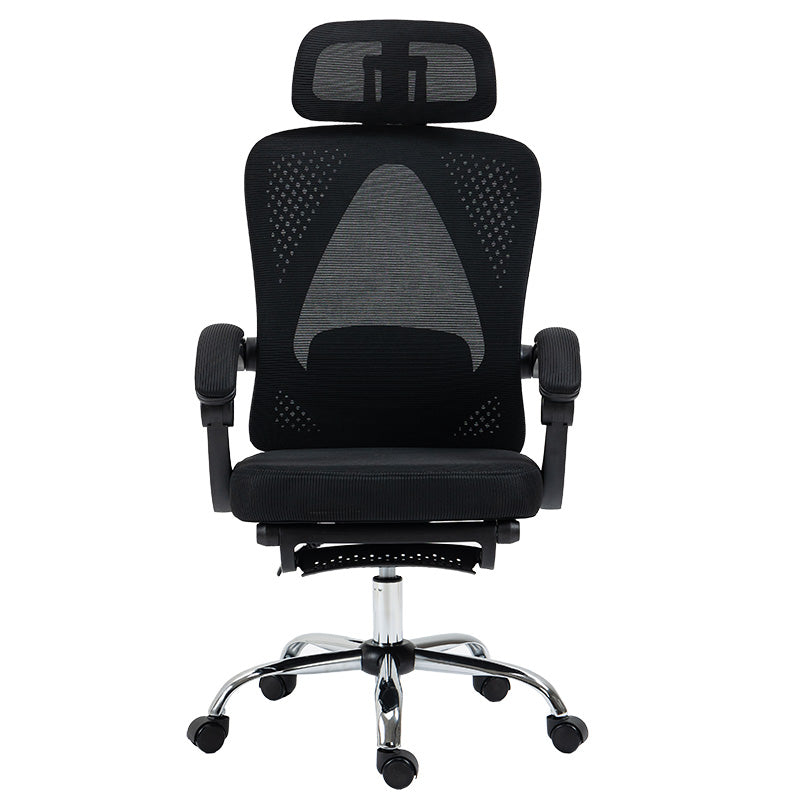 Director scaun de birou cu suport pentru picioare, plasa, negru, 62x124x58 cm