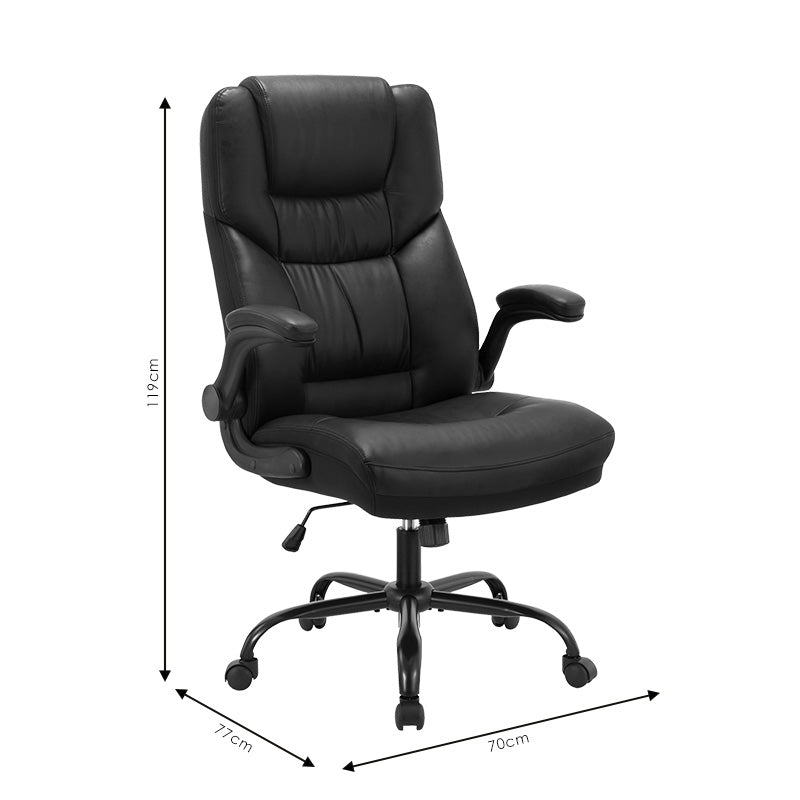 Director scaun de birou Stellar pu, Negru, 70x77x110 cm