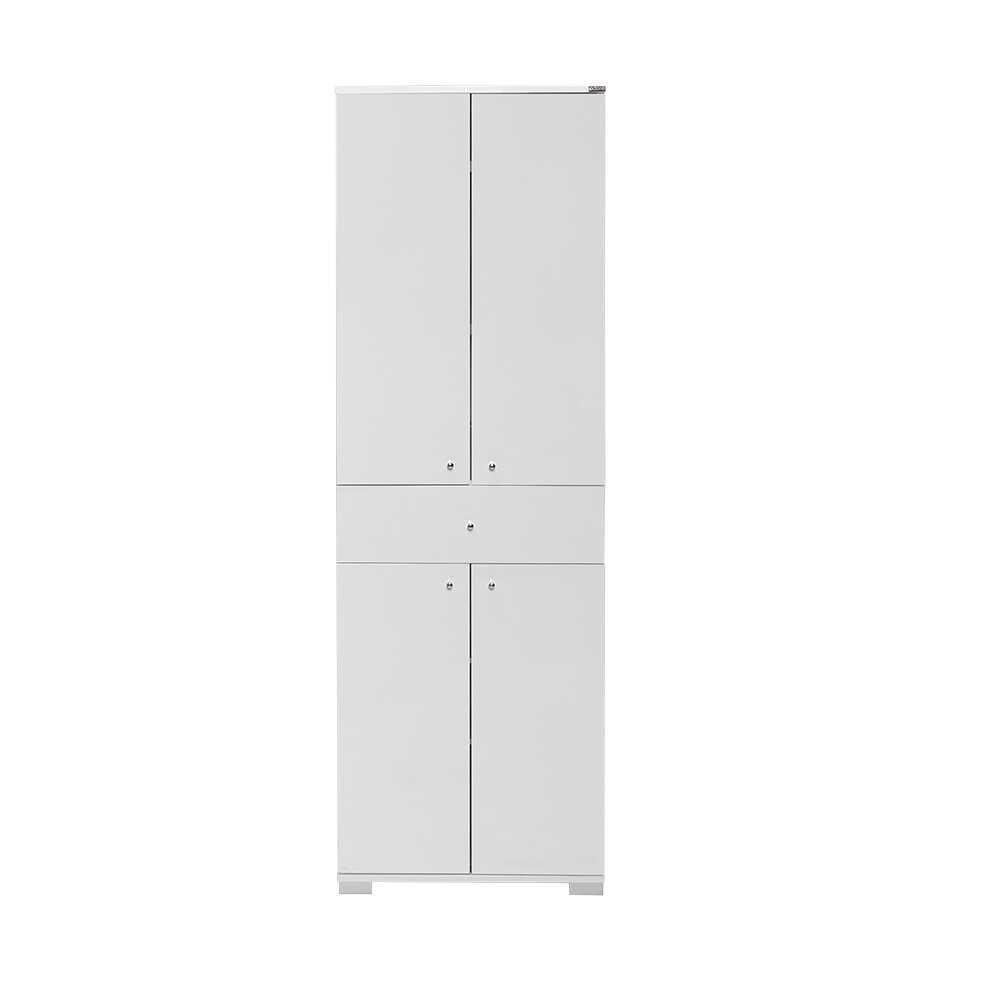 Dulap ADR-441-PP-1 Home Collection® Diamond, Multifunctional, 4 usi, 4 rafturi, 1 sertar, Alb, 60x187x40 cm