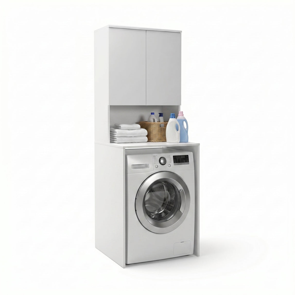 Dulap Baie ADR-482-BB-1 Home Collection® cu Loc Pentru Masina de Spalat, 3 Rafturi, 2 Usi, Alb, 65x182x60 cm