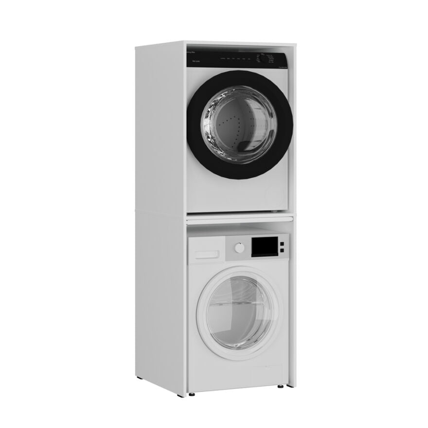 Dulap Baie ADR-488-BB-1 Home Collection® pentru Masina de Spalat si Uscator cu Blat Glisant, Alb, 65x182x67 cm