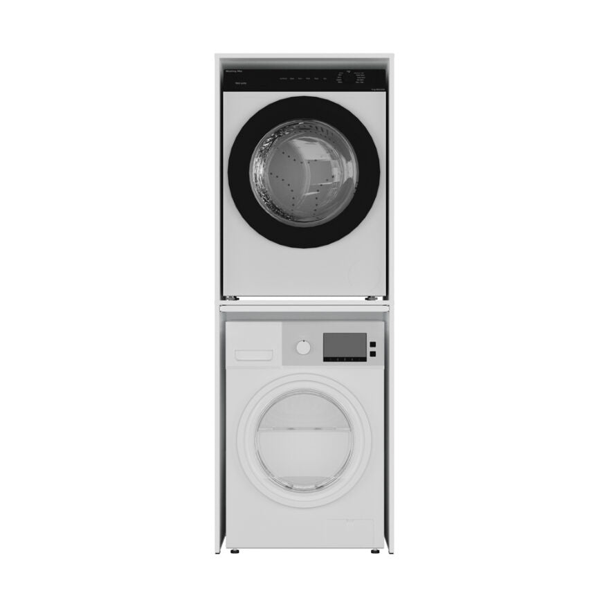 Dulap Baie ADR-488-BB-1 Home Collection® pentru Masina de Spalat si Uscator cu Blat Glisant, Alb, 65x182x67 cm