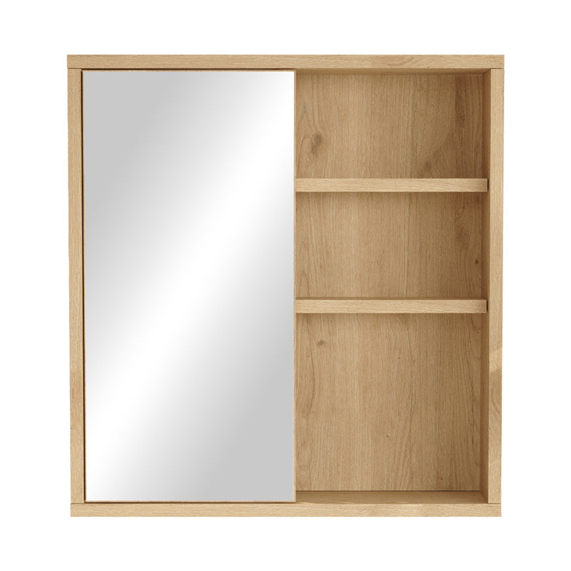 Dulap baie Bagno cu oglinda si Lustra, Natural, 60x14x64 cm