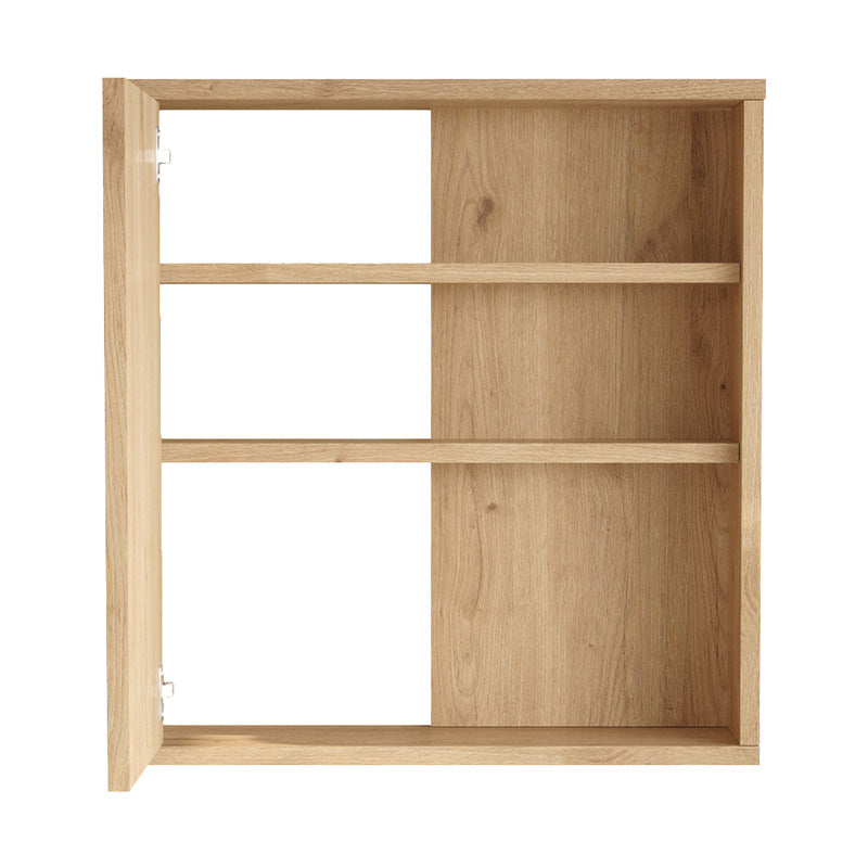Dulap baie Bagno cu oglinda si Lustra, Natural, 60x14x64 cm