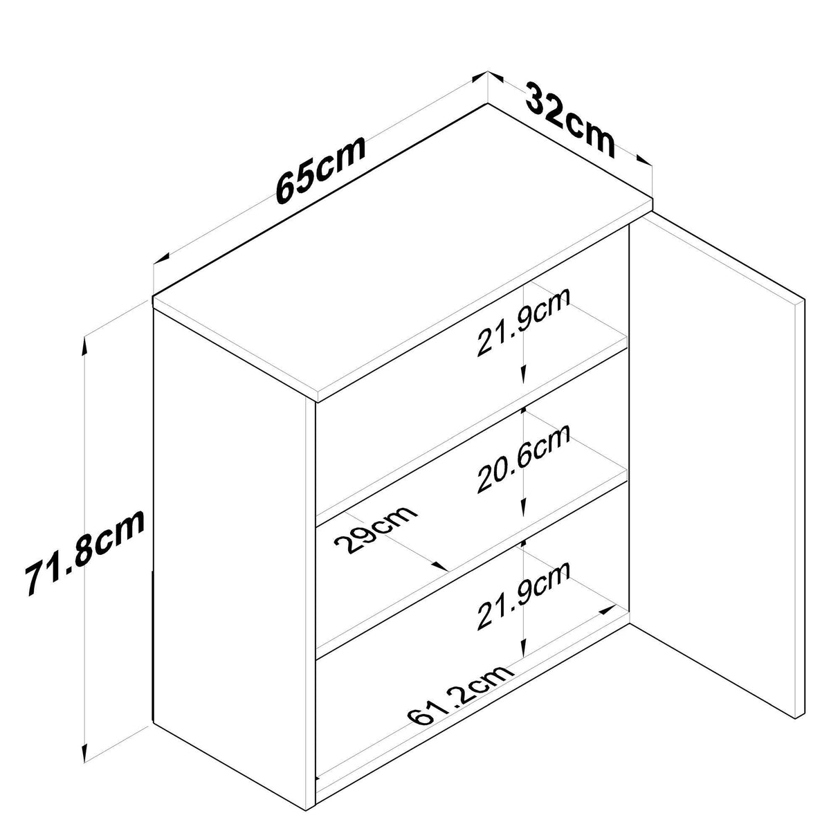 Dulap Baie suspendat Ozan, Nuc, 65x72x32 cm