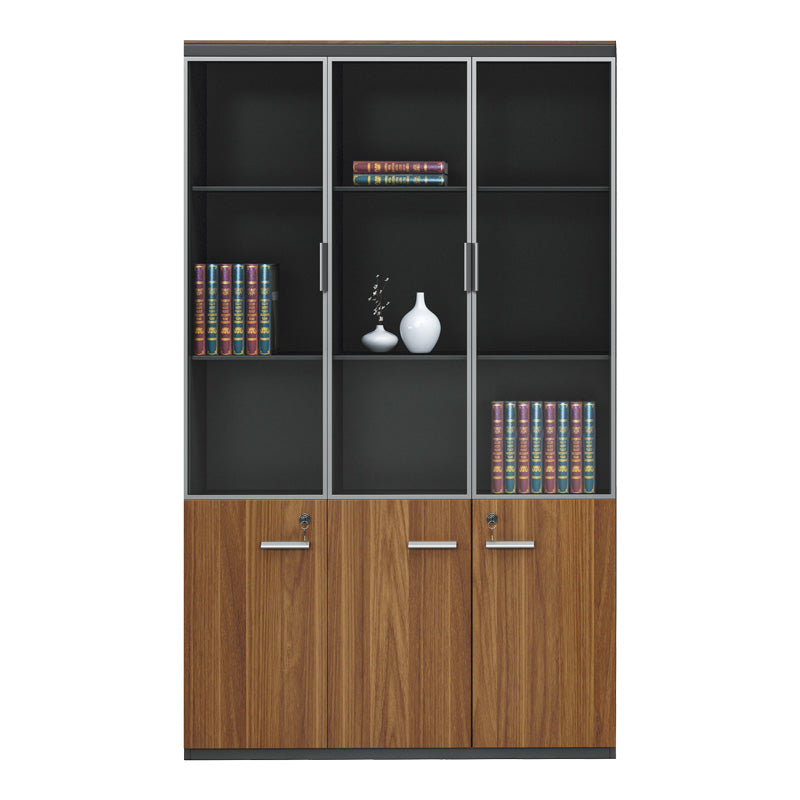 Dulap birou profesional Oscar, Lemn, Nuc, 240x40x200 cm