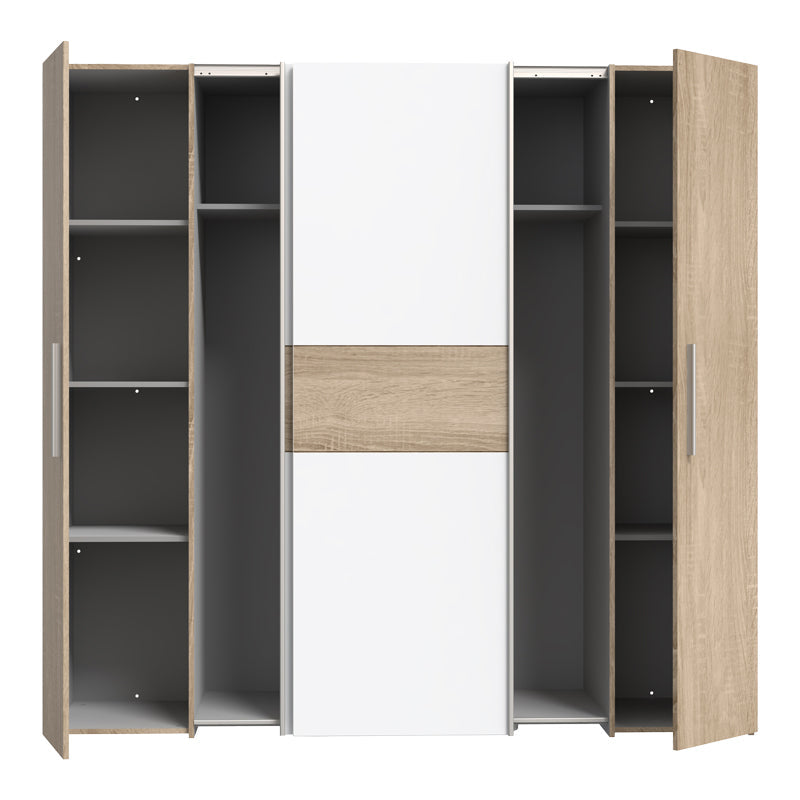 Dulap Closet 4 usi sonoma stejar alb melamina, 200x61x190 cm
