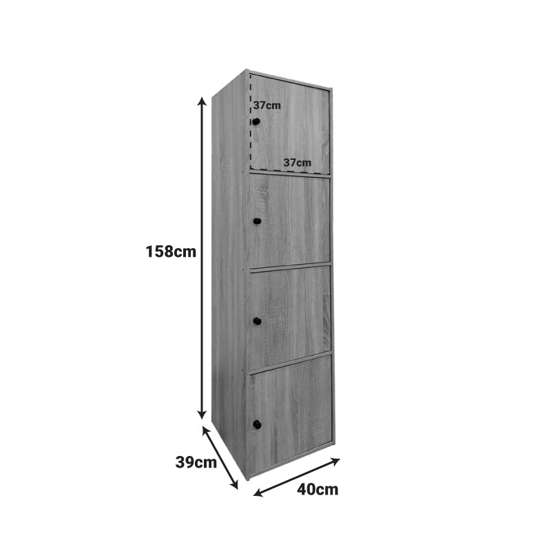 Dulap coloana Gabino, Lemn, 40x39x158 cm - Alb