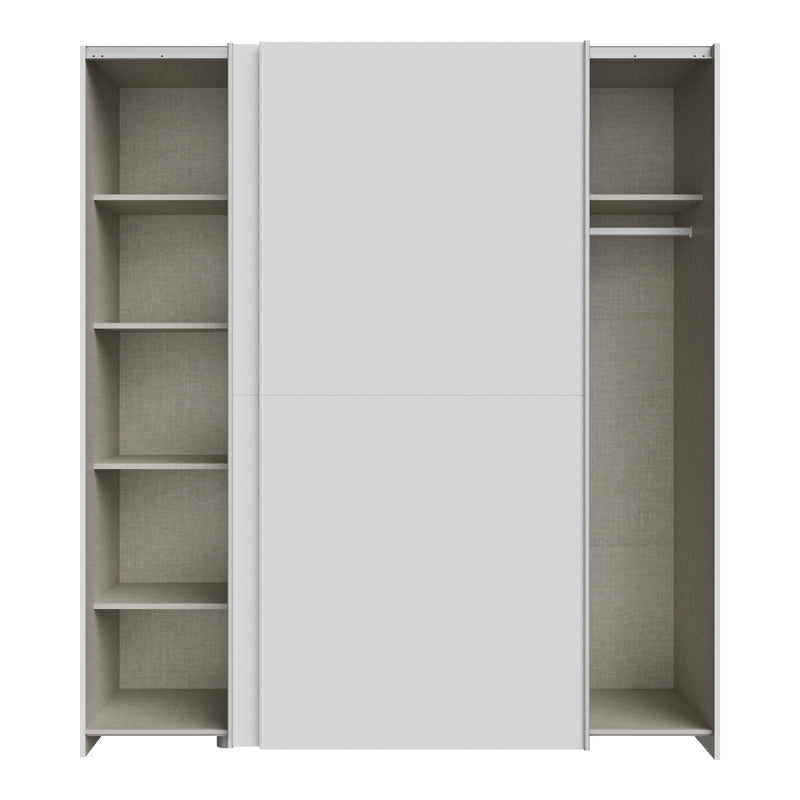 Dulap cu 2 uși și rafturi Noez I, Lemn, Alb, 170x61x190 cm