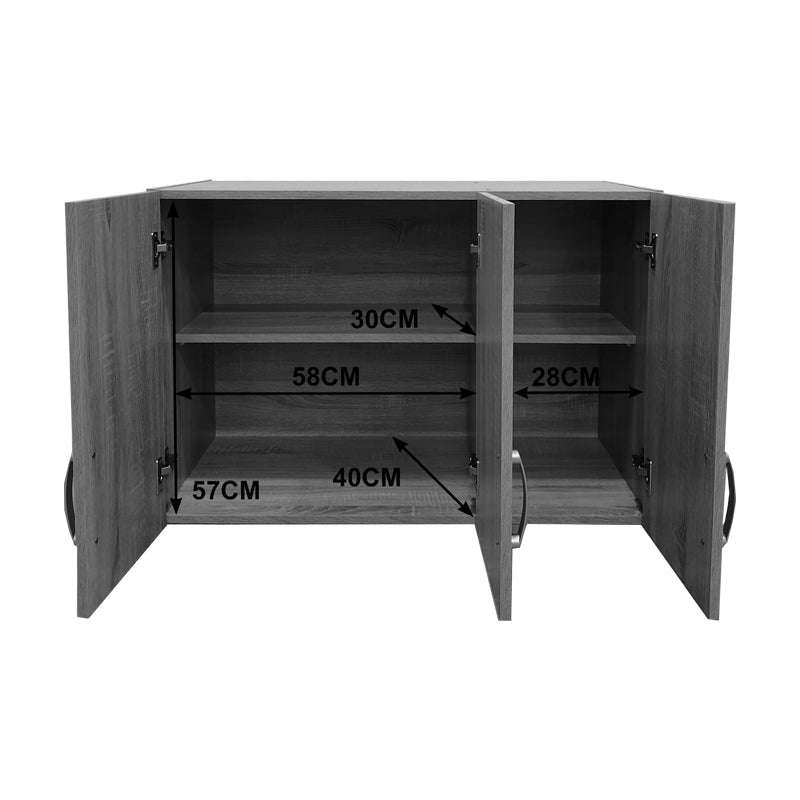 Dulap Athos cu 5 usi si loft, 170x42x240 cm - Alb