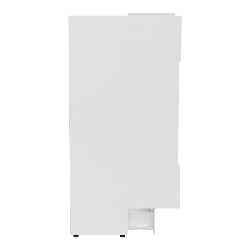 Dulap cu doua usi Afina, Alb Lucios, 100x57x213 cm