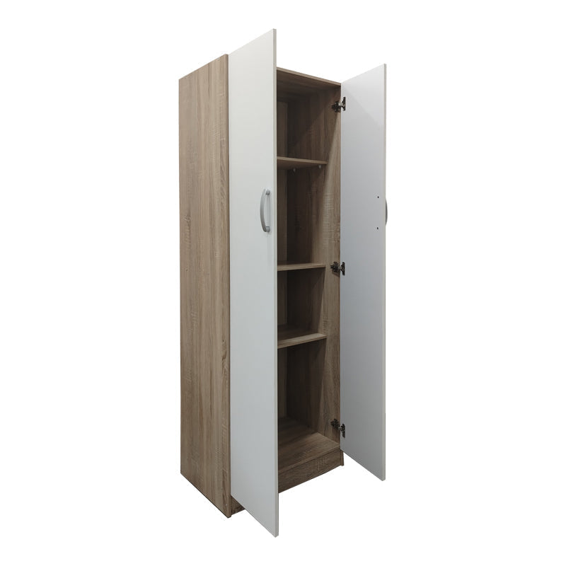 Dulap Athos cu 2 usi, 60x42x180 cm - Sonoma-Alb