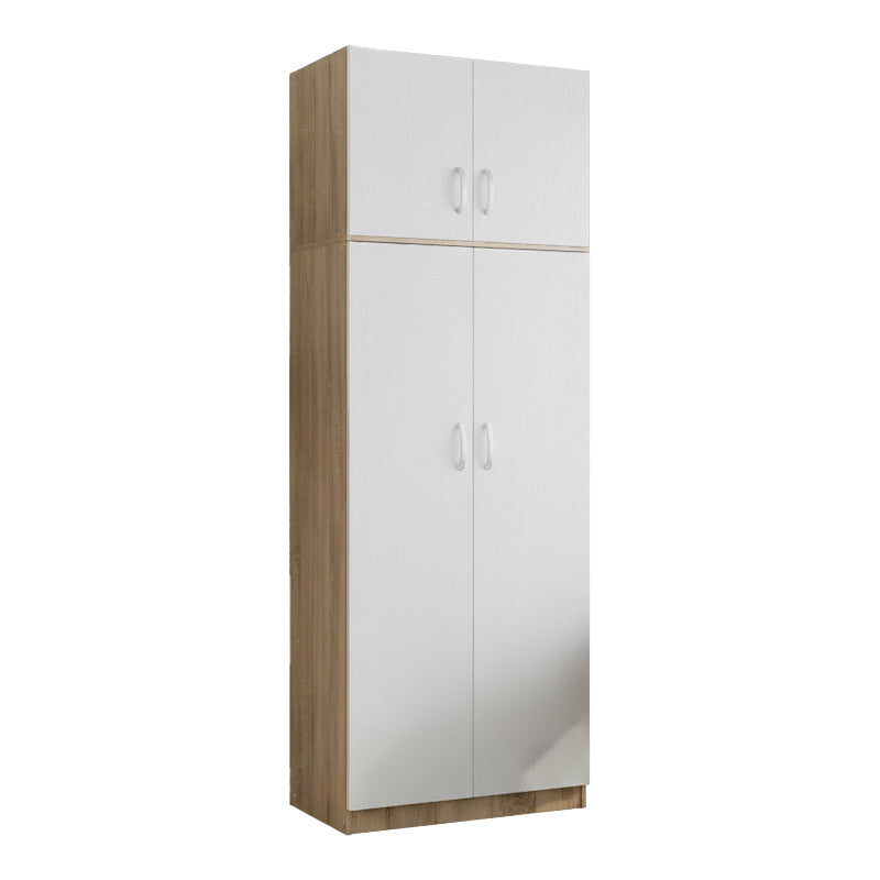 Dulap Athos cu 2 usi si loft, 80x42x240 cm - Sonoma-Alb