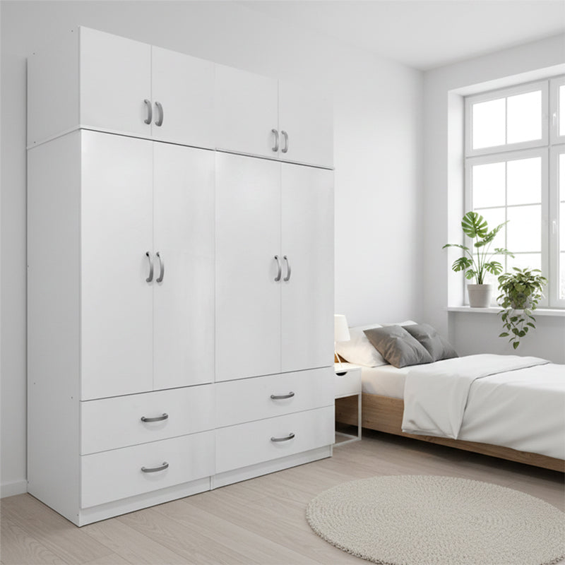 Dulap Athos cu 4 usi, sertare si loft, 160x42x240 cm - Dulap Athos cu 4 usi, sertare si loft, 160x42x240 cm - 383-000229