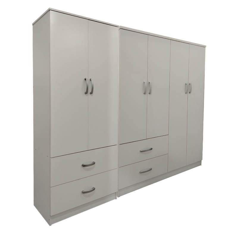 Dulap Athos cu 6 usi, 200x42x180 cm - Alb