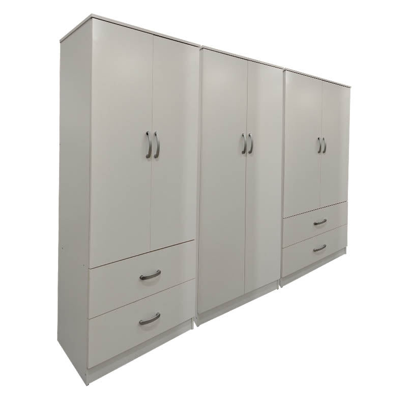 Dulap Athos cu 6 usi, 240x42x180 cm - Alb