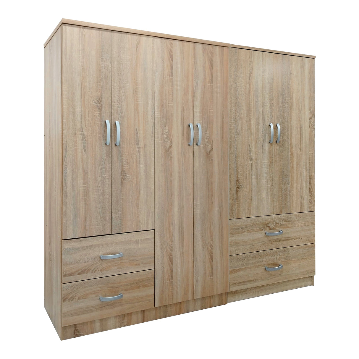 Dulap Athos cu 6 usi, 200x42x180 cm - Stejar