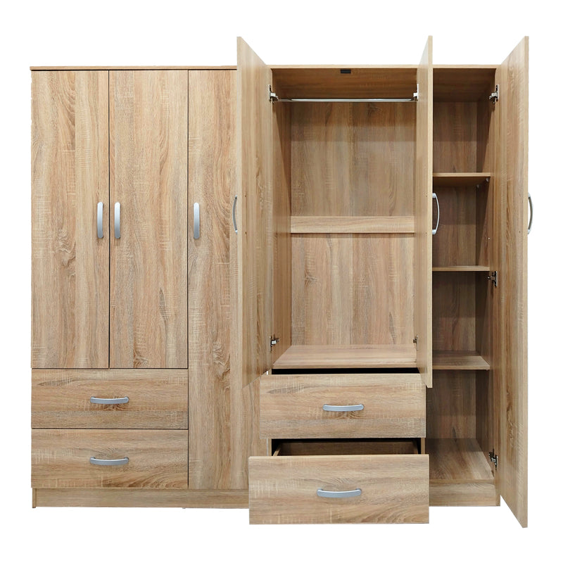 Dulap Athos cu 6 usi, 180x42x180 cm - Stejar