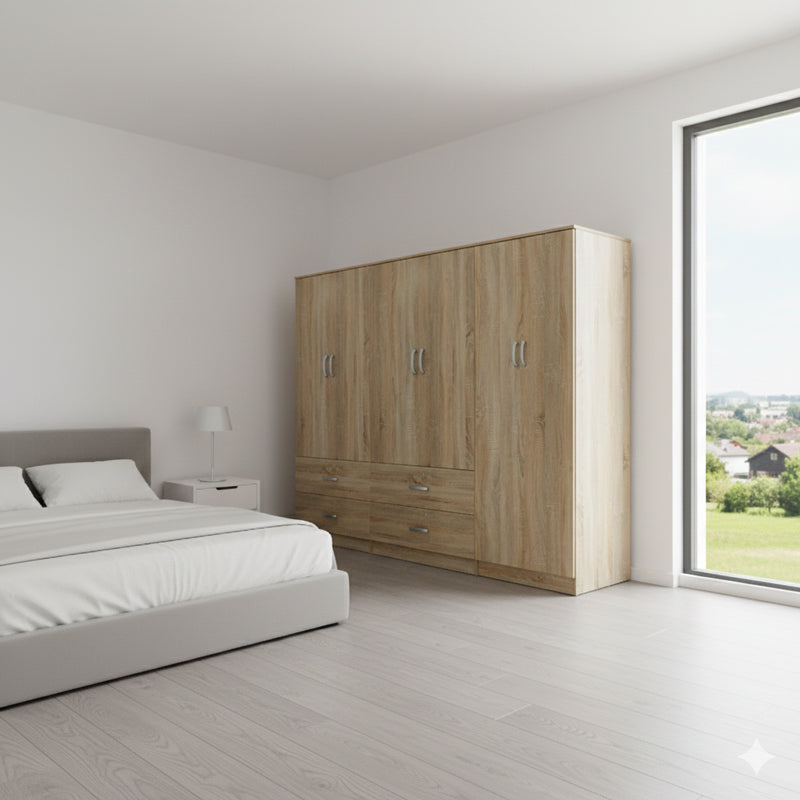 Dulap Athos cu 6 usi, 240x42x180 cm - Dulap Athos cu 6 usi, 240x42x180 cm - 383-000203
