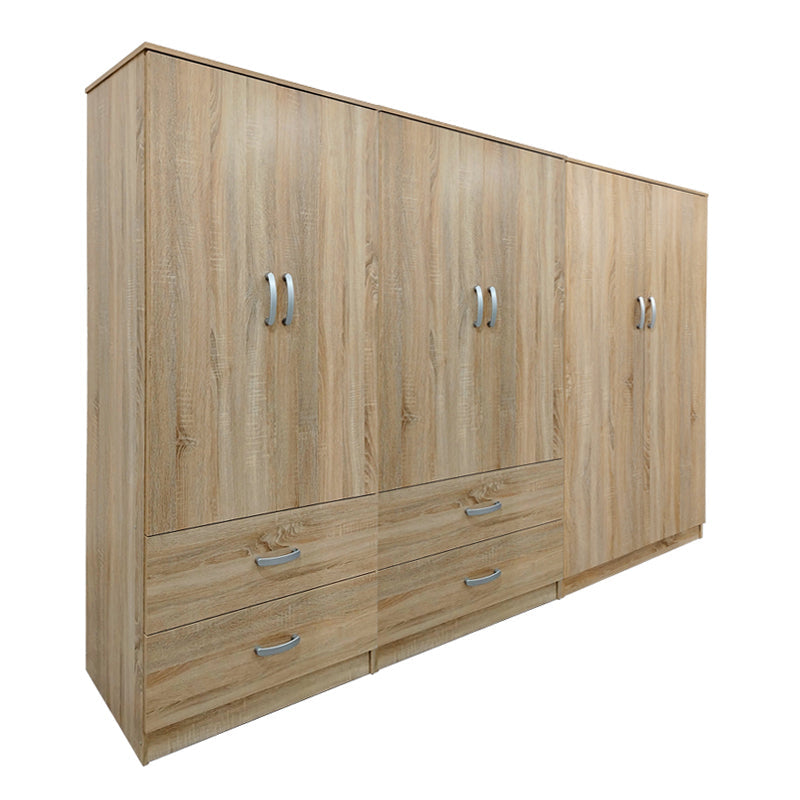 Dulap Athos cu 6 usi, 240x42x180 cm - Stejar