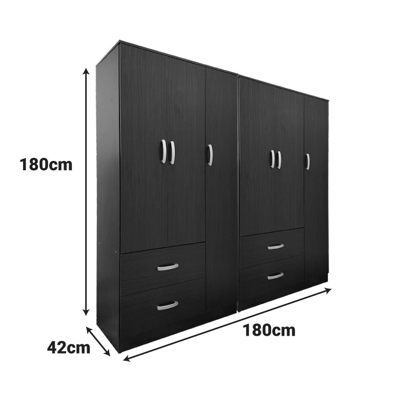 Dulap Athos cu 6 usi, 180x42x180 cm - Nuc