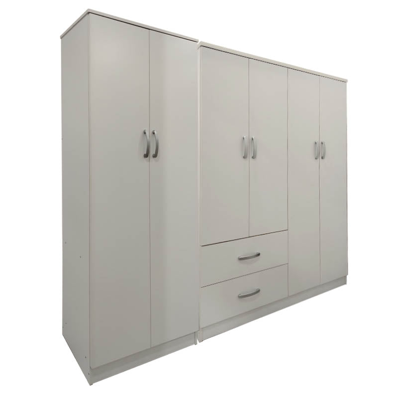 Dulap Athos I cu 6 usi, 200x42x180 cm - Alb